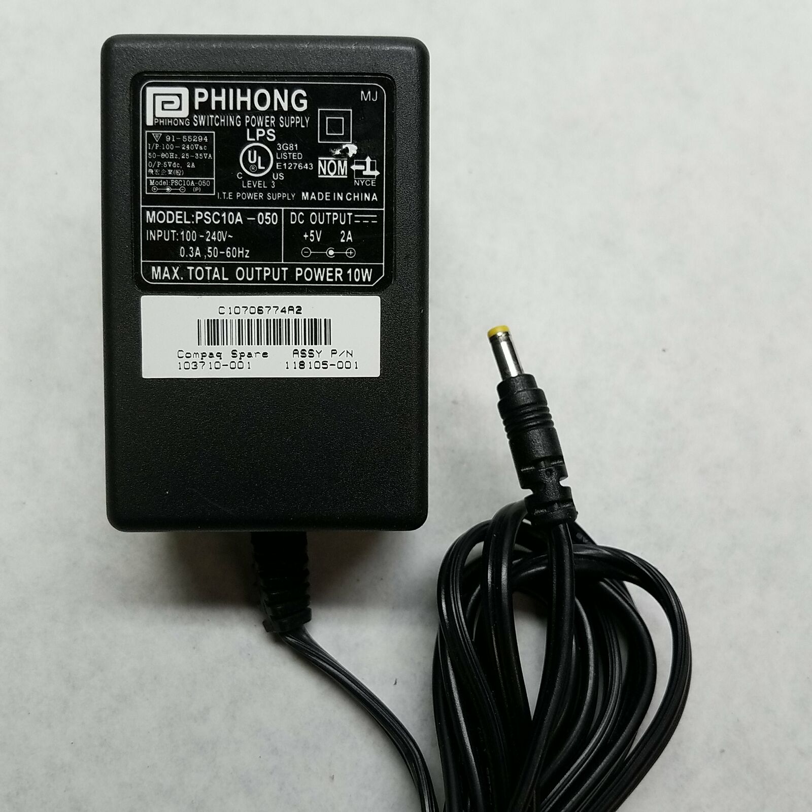 New Phihong PSC10A-050 118105-001 5V 2A Switching Power Supply ac adapter - Click Image to Close
